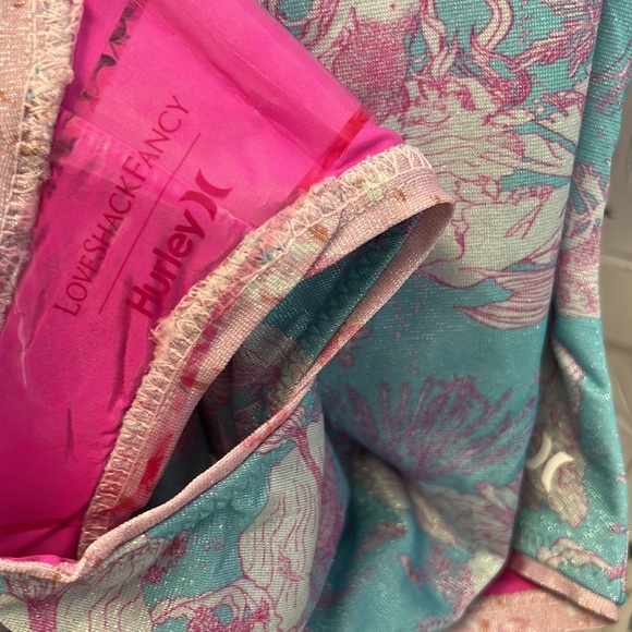 NWT Hurley X Love shack Fancy collab. Moderate coverage one piece. Blue and pink - Picture 7 of 9
